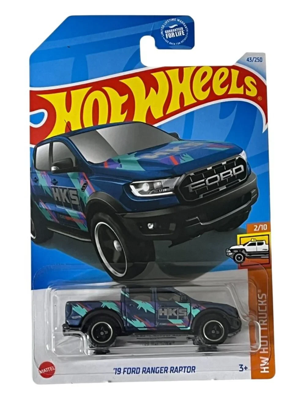 Hot Wheels Ford Ranger Raptor HW Hot Trucks 43/250 2/10 Blue Pickup 2024 NOC